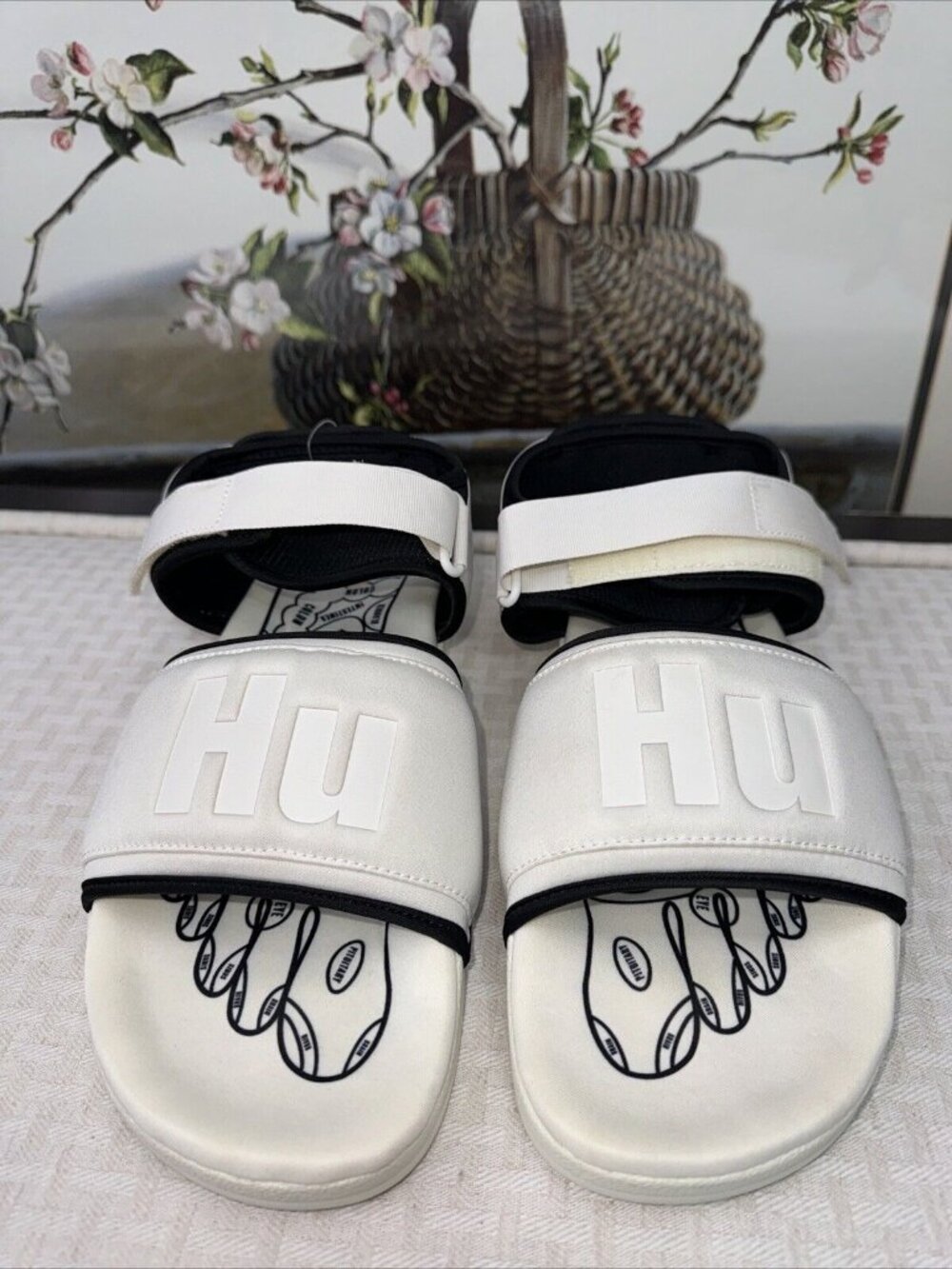 Adidas Adilette 2.0 HU Human Race Pharrell Off White | size 11 | GZ1891 Sandal